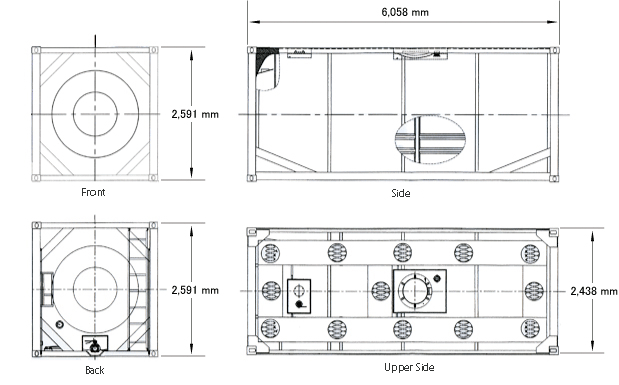 Tank container dimensionsi24,000Lj